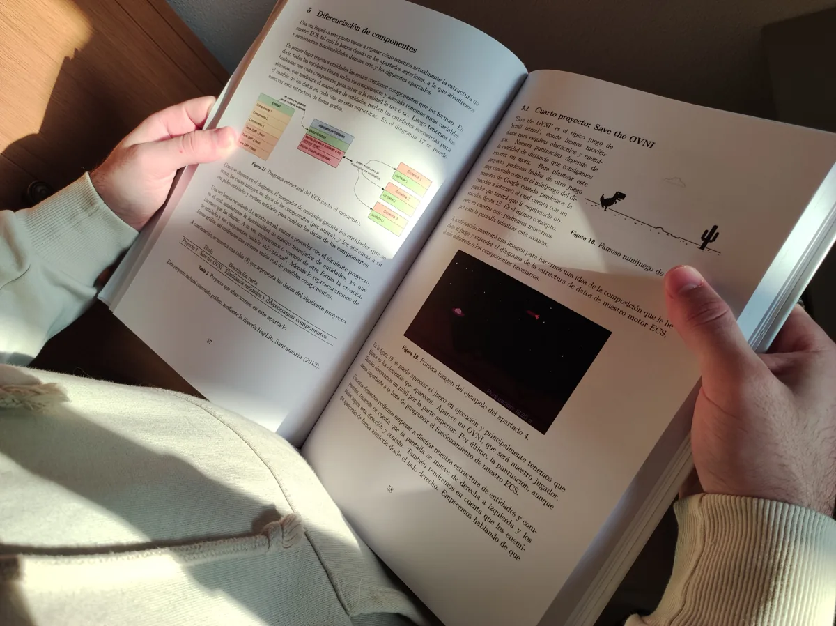 Interior de la guía impresa con explicaciones y código