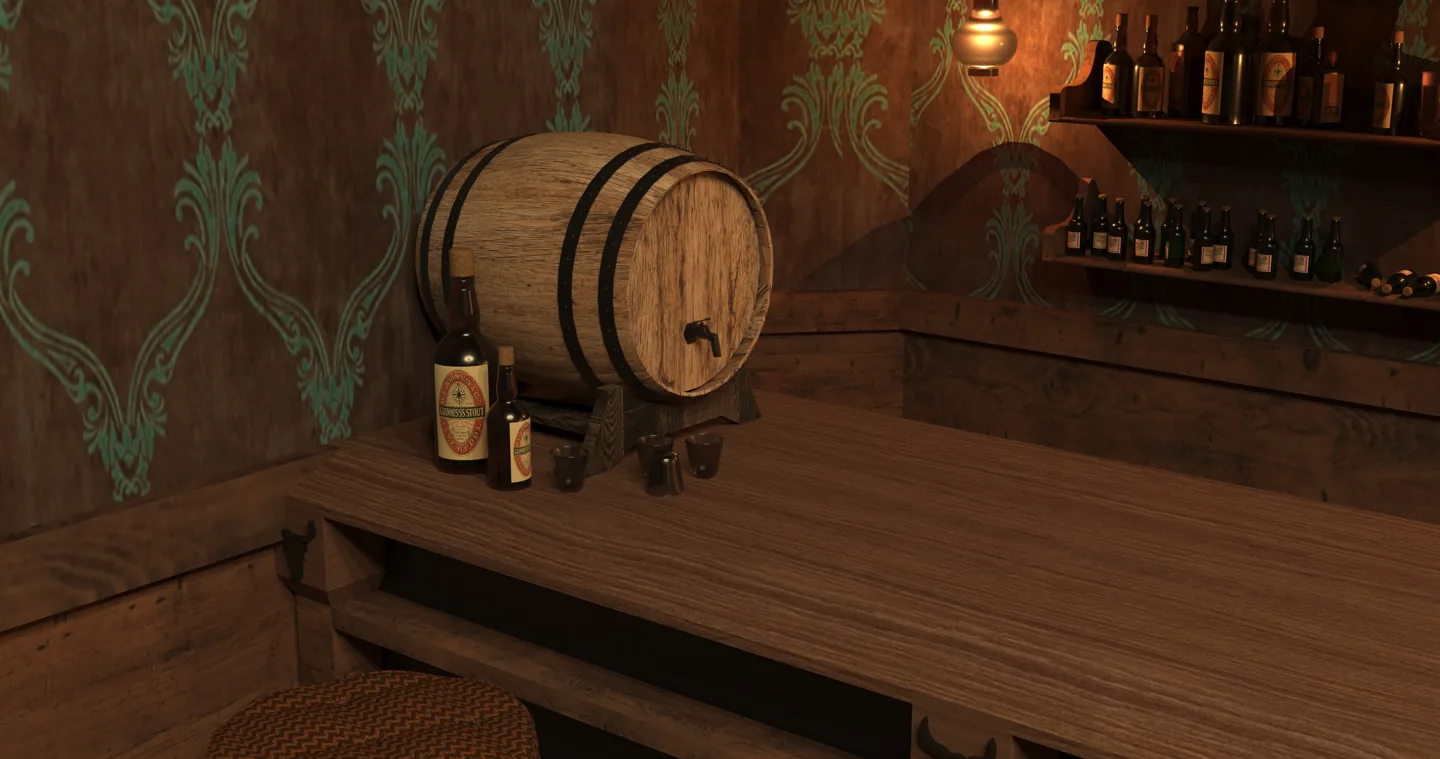 Render de Bullet Saloon: barril