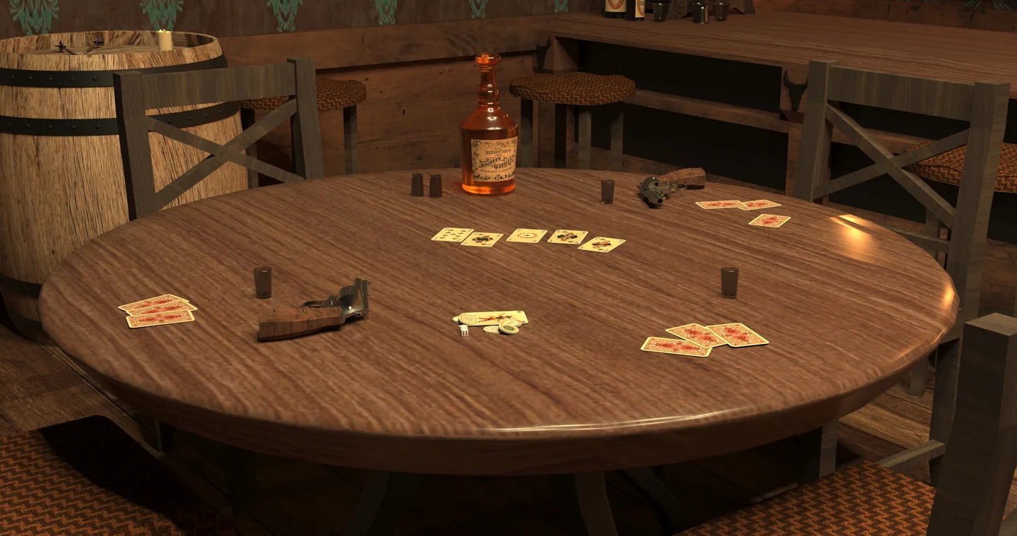 Render de Bullet Saloon: mesa